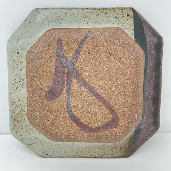 John Freimarck Studio Decorative Art Pottery Octagon Dinner Wall Plate - Picture 5 of 7